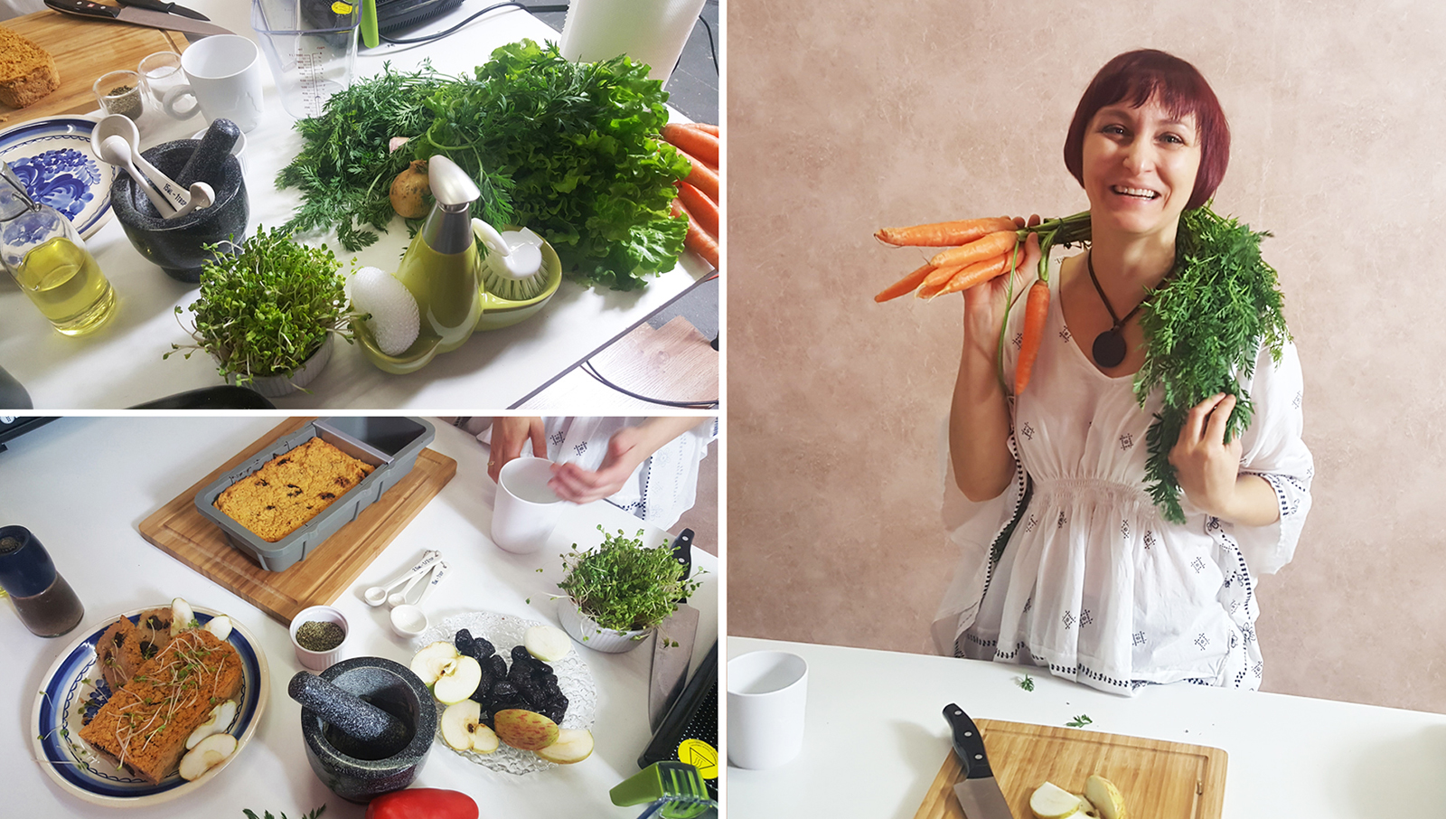 Blog kulinarny, Edyta Stępczyńska na sesji z produktami reklamodawców