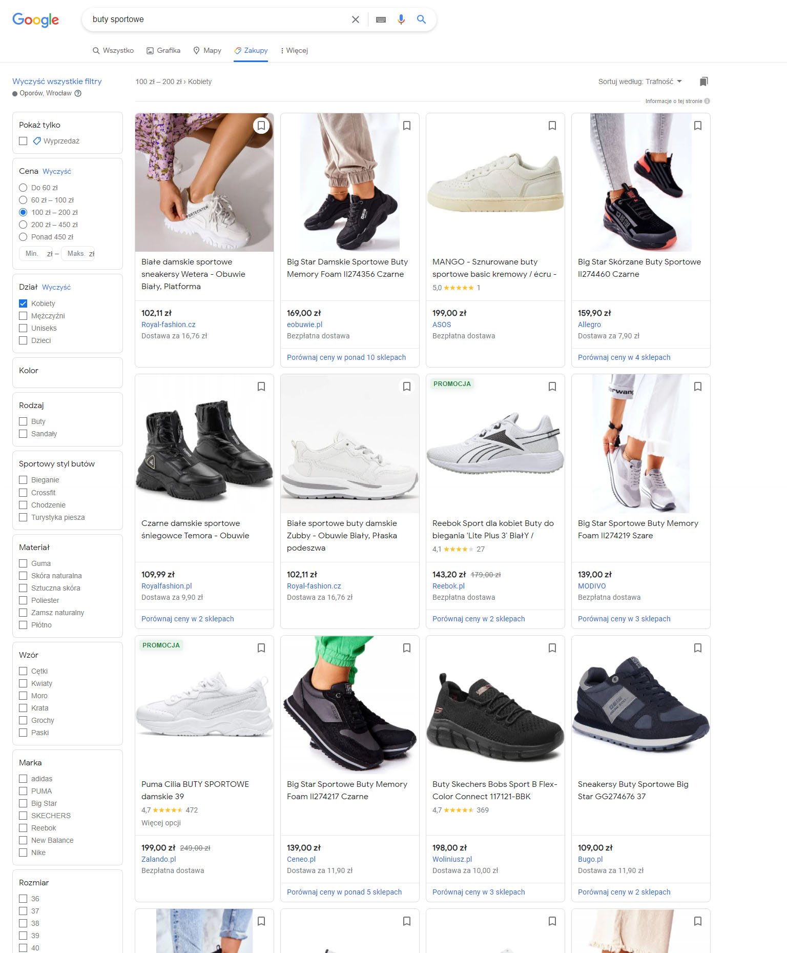 reklama w Google Shopping Google Zakupy