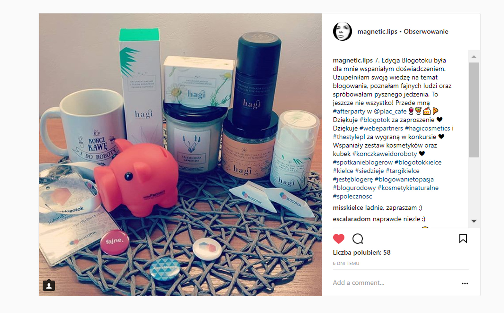 kosmetyki online z thestyle na zdjęciu instagrama blogerki magnetic lips
