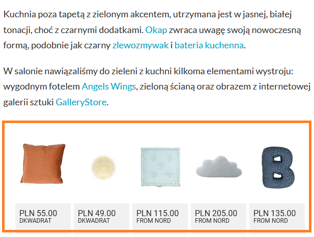 narzędzia marketingowe - widget produktowy na blogu ewnetrze.pl