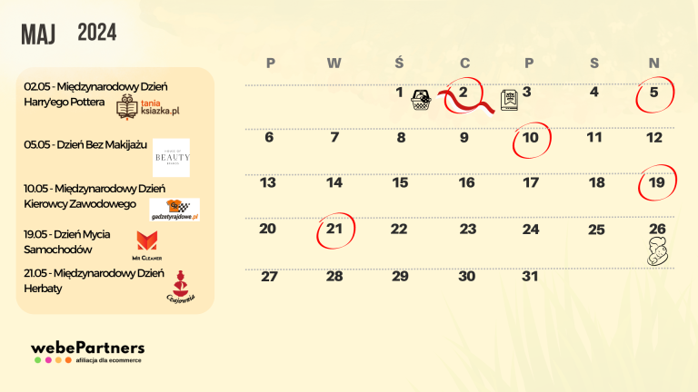 Kalendarz świąt nietypowych - maj 